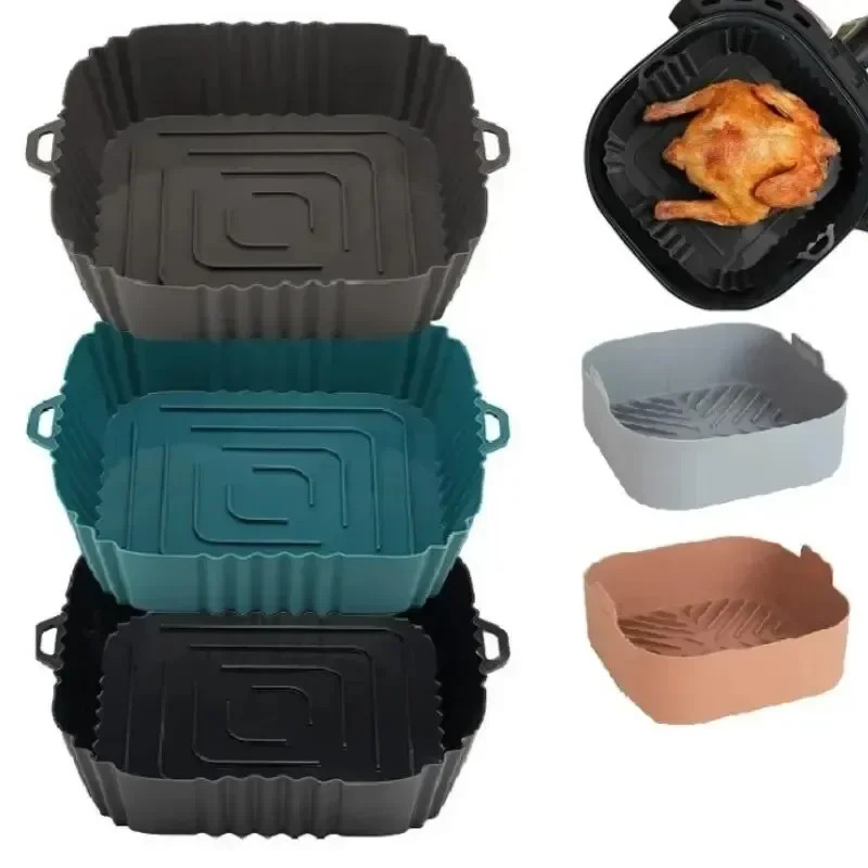 Air Fryer Accessories - 1PC Silicone Air Fryer Basket, Round
