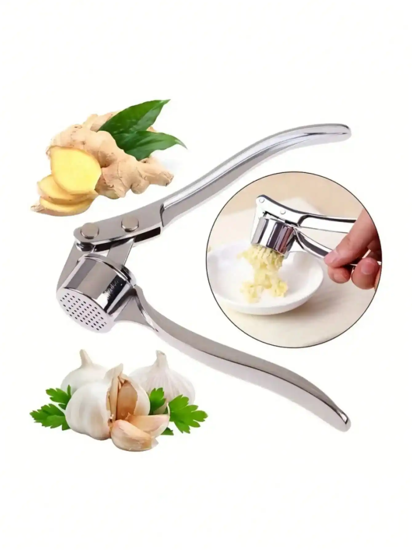 Kitchen Gadgets Garlic - Kitchen Garlic Press Crusher Mincer Stainless