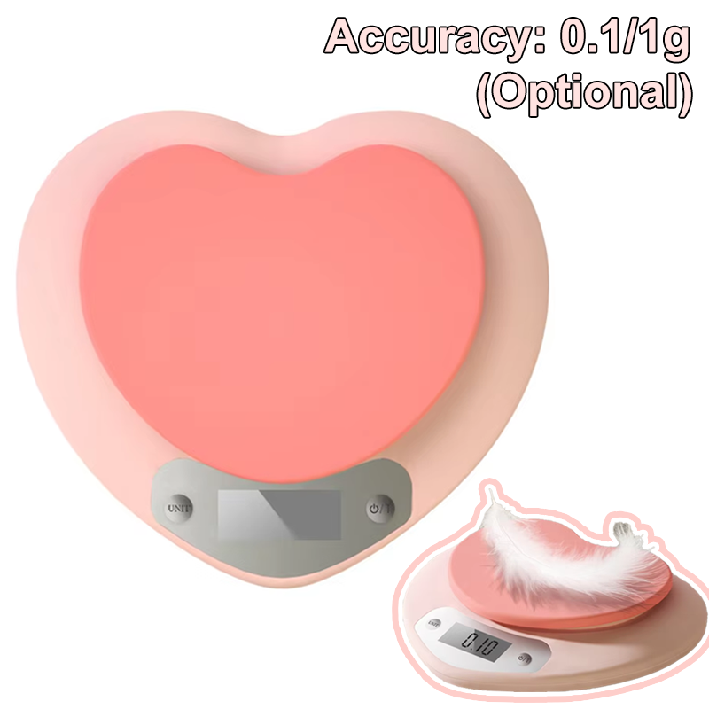 Digital Kitchen Scale - Digital Kitchen Scale Pink Heart-shaped Portable