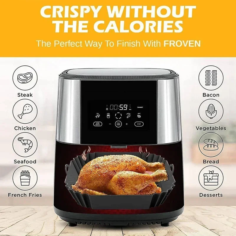 1PC Silicone Air Fryer Basket, - Air Fryer Accessories ulasan dan harga