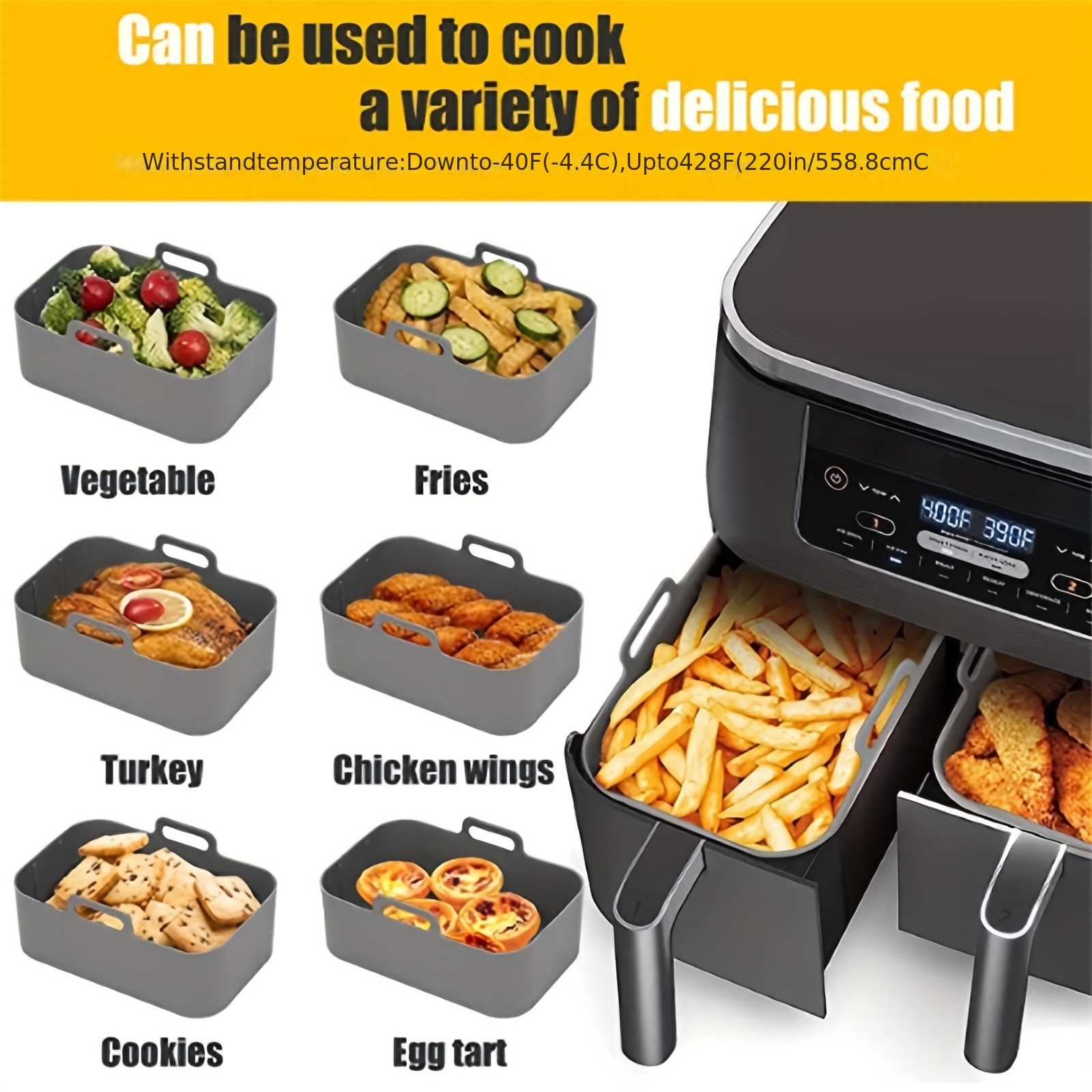 1/2Pcs Air Fryer Silicone Tray - Air Fryer Accessories ulasan dan harga