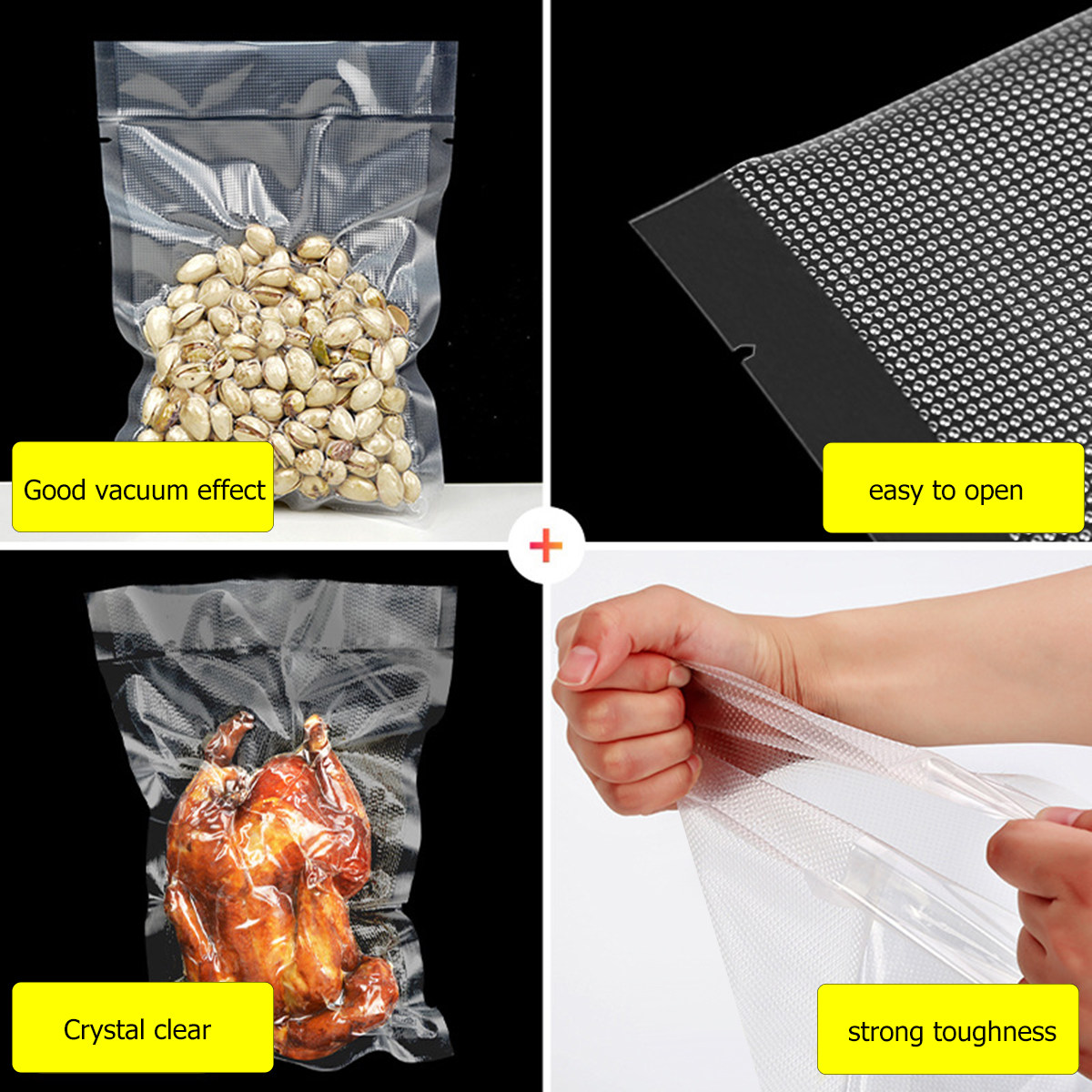 100Pcs Transparent Dot Texture - Food Vacuum Sealer ulasan dan harga
